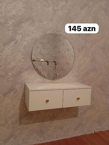 Divar asma tualet masası və güzgü dəsti - Rəng: ağ - Dizayn: divara lalafo.az -da Divar asma tualet masası və güzgü dəsti - Rəng: ağ - Dizayn: divara