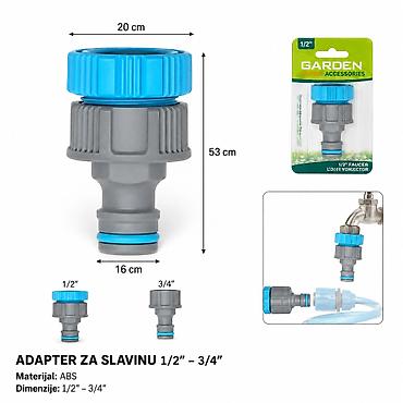 KMT 1234 adapter spojka 500502 Adapter za slavinu 1/2" – 3/4" za