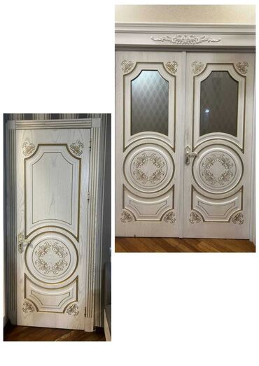 Otaq qapıları: 2 eded qapi birlikde 250 azn. Tek qapi 92x215 Qosa qapi 170×225