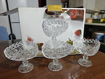 прозрачные стаканы с крышкой: Набор стеклянных креманок/вазал Kai Da Glass - Назначение: для — 5
