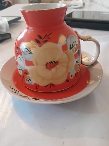 cay: Çay dəsti, rəng - Narıncı, Farfor — 3