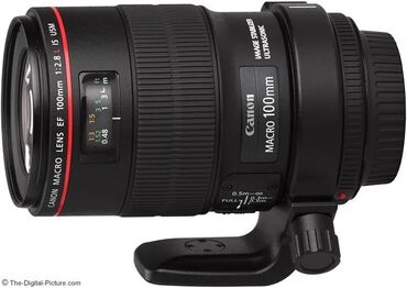 canon 100mm: Canon 100mm F2.8 MACRO lens + tripod uchun ring + blenda ela