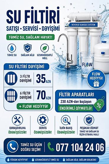 pulsuz uce: Su filtri – satış, servis və dəyişimi Reverse Osmosis System (FLOW) — 1
