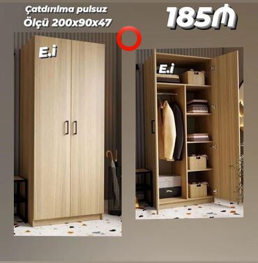 стеклянный стол офисный: Yeni, Açılan, 2 qapılı Qarderob, paltar dolabı