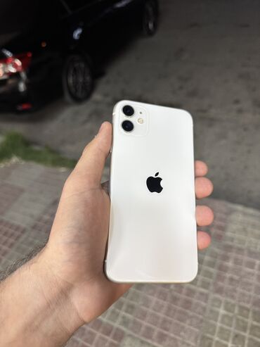 iphone 11 ag reng: IPhone 11, 64 GB, Ağ, Zəmanət, Simsiz şarj, Face ID