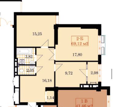 квартира берилет мкр кок жар: 2 комнаты, 70 м², Элитка, 3 этаж, ПСО (под самоотделку)