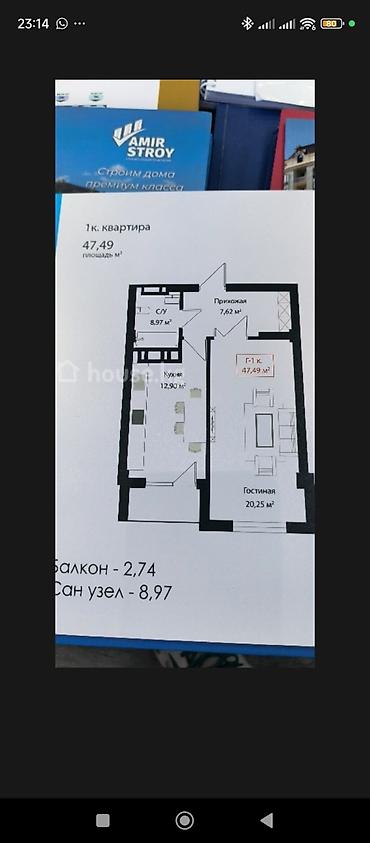 1 комната, 47 м², Элитка, 6 этаж, ПСО (под самоотделку)
