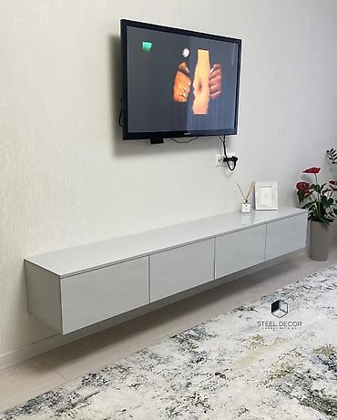 Тумбы и подставки для телевизора: Тумба и подставка для телевизора, Напольная, ЛДСП, цвет - Белый — 6