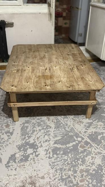 study table: Деревянный низкий стол-платформа/подставка ручной работы. - Материал — 2