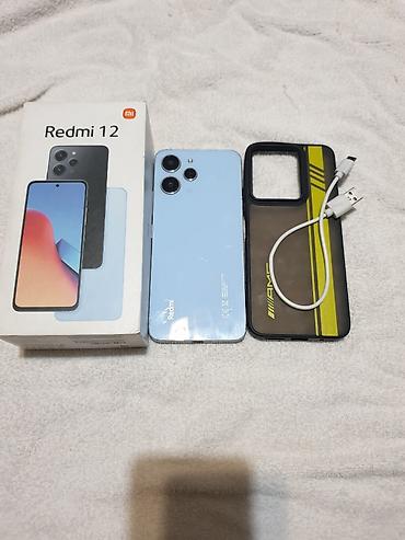 Redmi: Redmi, Redmi 12, Б/у, 128 ГБ, цвет - Голубой, 1 SIM — 2