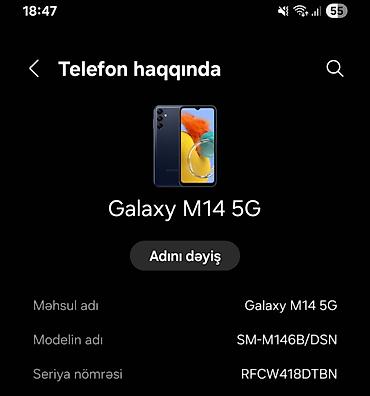 samsung m14: Samsung Galaxy M14 5G, 128 GB, Barmaq izi, İki sim kartlı — 2