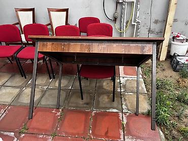 2 el mebiler: Klassik masa, İşlənmiş, Açılmayan, Taxta, Dördbucaq masa — 2
