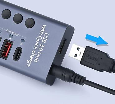 usb mini: USB 3.0 HUB док-станция расширения 7 портов с переключателем зарядка — 3