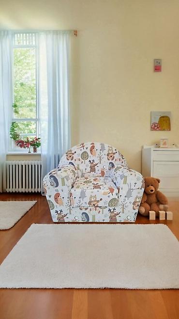 tapacirani deciji kreveti: 🌈BAMBI foteljica 🪑Dimenzije:55×45 cm ✨ Sedeći deo: 30×30 cm 🛏️ — 10