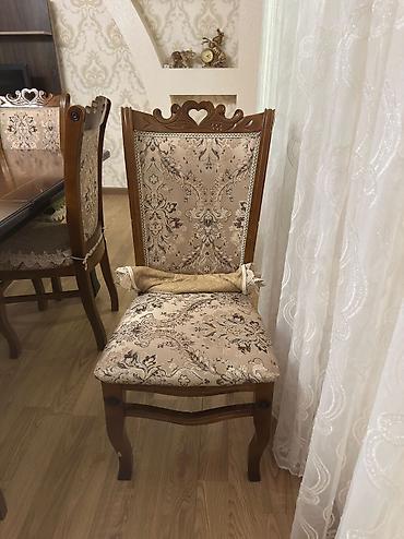 stul (koja): Qonaq otağı üçün, İşlənmiş, Açılan, Dördbucaq masa, 8 stul — 4