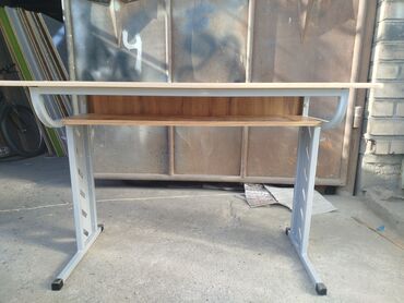 Парты: Парта, С полками, Детская, Металл, цвет - Желтый — 8