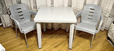 İşlənmiş, Açılan, Kvadrat masa, 2 stul