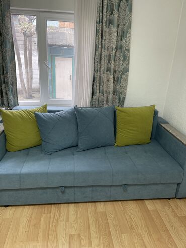 диван новый раскладной: Диван-кровать, цвет - Голубой, Новый
