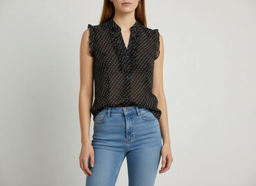 bluzki z transparentnymi rękawami: Women's blouse, size L