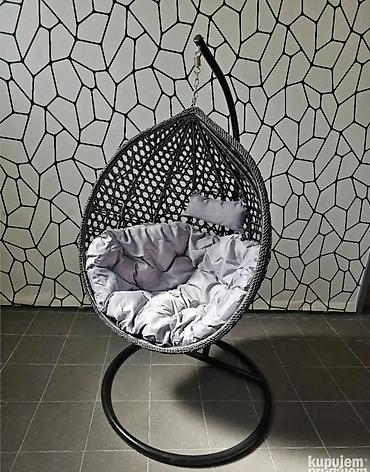 Ležaljke i ljuljaške: Viseća “egg” fotelja sa stalkom - Konstrukcija: čvrst metalni okvir — 5