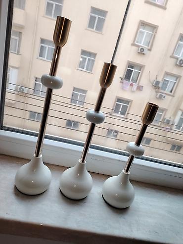 Şamdanlar: Minimalist şamdan dəsti – 3 ədəd - Dizayn: Skandinaviya üslubunda — 3
