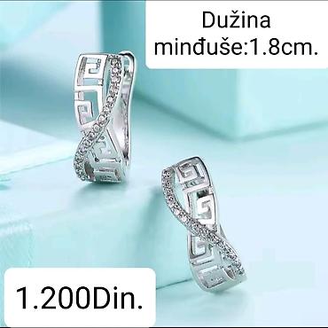 neo sat: Elegantne posrebrene minđuše od hirurskog čelika sa žigom S925, sa — 1