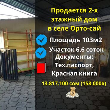 продаю дом в центре города бишкек: Үй, 103 кв. м, 4 бөлмө, Кыймылсыз мүлк агенттиги, Косметикалык оңдоо