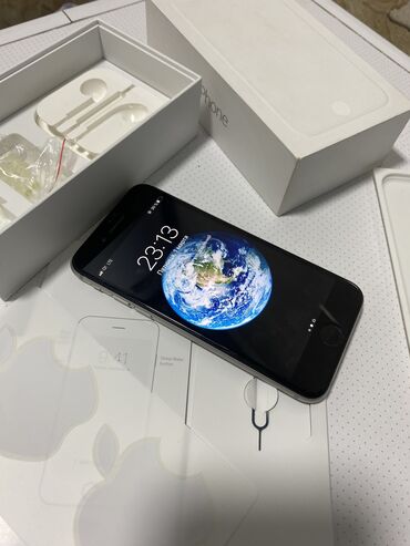 Apple iPhone: IPhone 6, Б/у, 64 ГБ, Space Gray, Наушники, Зарядное устройство, Защитное стекло