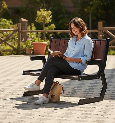 Скамейки: Скамейка Металл, Со спинкой, Без крыши — 1