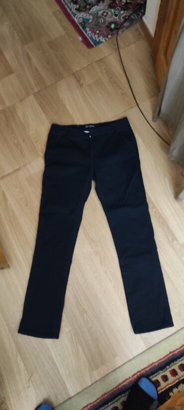 бежевые брюки: Брюки L (EU 40), цвет - Синий