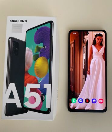 samsung a 100: Samsung Galaxy A51, 64 ГБ, цвет - Серый, Отпечаток пальца, Две SIM карты, Face ID