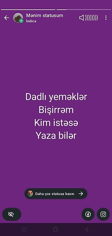 заказ повара на дом: Xidmət: Ev şəraitində dadlı yeməklərin bişirilməsi Təsvir: - Günlük — 1