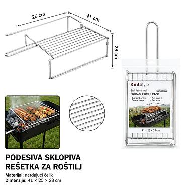 KMT Stalak za roštilj 2406343 Metalno postolje koje podiže rešetku