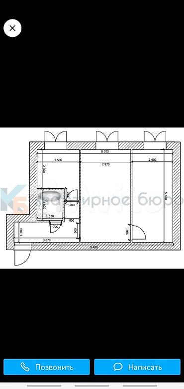 flat osh: 2 комнаты, 43 м², 1 этаж, Евроремонт — 6