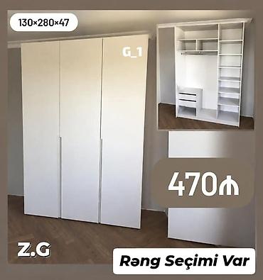 sirmə: Üç qapılı geyim dolabı – model G_1 Ölçü: 130×280×47 sm Qiymət: 470₼ — 1