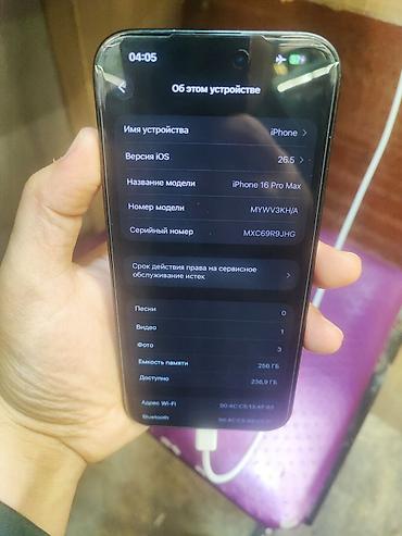 телефон usb: IPhone 16 Pro Max, Б/у, 256 ГБ, Черный, Кабель, 91 % — 2
