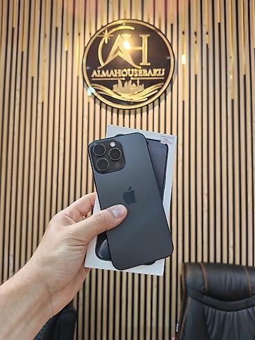apple 13 pro adapter: IPhone 15 Pro Max, 256 GB, Black Titanium, Face ID, Sənədlərlə, Zəmanət — 1