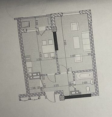 6 мкр квартира аренда: 1 комната, 48 м², Элитка, 13 этаж, ПСО (под самоотделку)