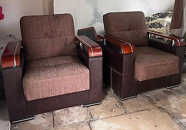 divan krislo: İşlənmiş, Divan, 2 kreslo, Bazalı, Açılan — 2