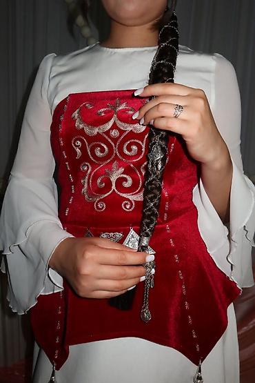 кыргызской платье: Платье на кыз узатуу, L, Прозрачные рукава, С корсетом, Новый, цвет - Белый — 4