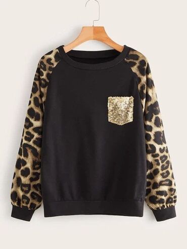 bluza jack daniels: L (EU 40), Jednobojni, Leopard, krokodil, zebra, bоја - Crna