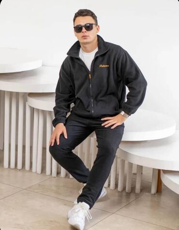 оверсайз футболки мужские бишкек: Мужской флисовый спортивный костюм - Комплект: кофта на молнии +