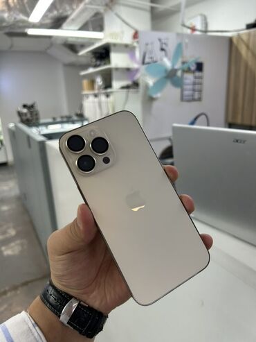 iphone про макс: IPhone 14 Pro Max, 128 ГБ, Алтын, Коргоочу айнек, Каптама, Кабель, 86 %