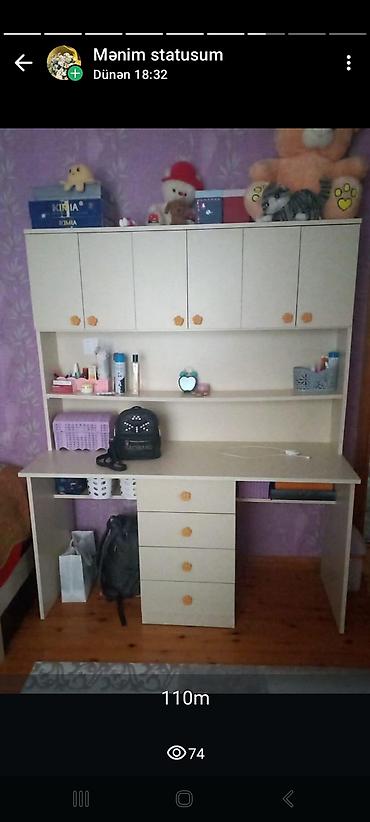 ikinci el ofis: Uşaq/yeniyetmə otağı üçün funksional yazı masası və üst dolab — 2