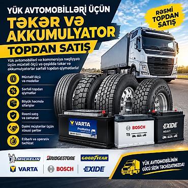 🚛 YÜK AVTOMOBİLLƏRİ ÜÇÜN TƏKƏR VƏ AKKUMULYATOR RƏSMİ TOPDAN SATIŞ lalafo.az -da 🚛 YÜK AVTOMOBİLLƏRİ ÜÇÜN TƏKƏR VƏ AKKUMULYATOR RƏSMİ TOPDAN SATIŞ