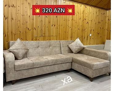 matbax mebeli: Künc divan – bej rəngli, L formalı model - Rahat oturma üçün geniş — 1