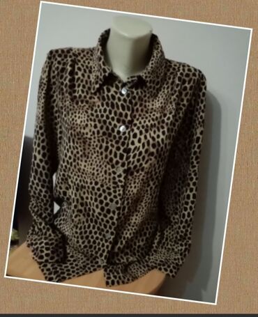 Košulje, bluze i tunike: M (EU 38), Viskoza, Leopard, krokodil, zebra, bоја - Braon