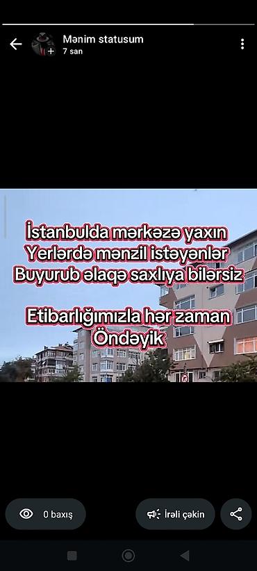 ulguc satisi: İstanbulda mərkəzində 3-otaqli orta təmirlidi.Qiymət 250 min — 1