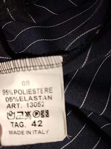 kais za struk: Ženske široke pantalone na pruge- made in Italy - Boja: tamno siva/ — 8