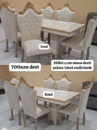 Salon masaları: Qonaq otağı üçün, Yeni, 6 stul